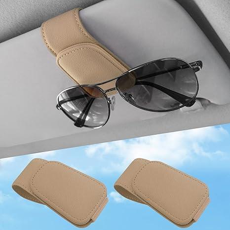 Soporte magnético de cuero para gafas de sol: clip para visera de coche - Tekeno