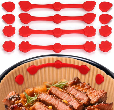 Air Fryer Magnets Silicone Buckle for Parchment Paper Liners, High-Temp Resistant Air Fryer Accessories, Lock Paper from Heating Element or Covering Food, Prevent Burning & Uneven Cooking - Tekeno