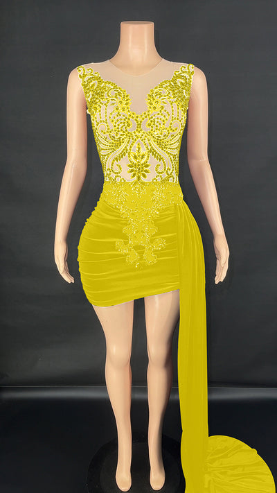Vestido de Noche Elegante con Cola Lateral para Cantantes y Eventos - Image 10
