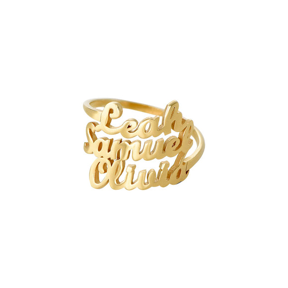 Anillo de Plata Esterlina Personalizado para Parejas con Nombres