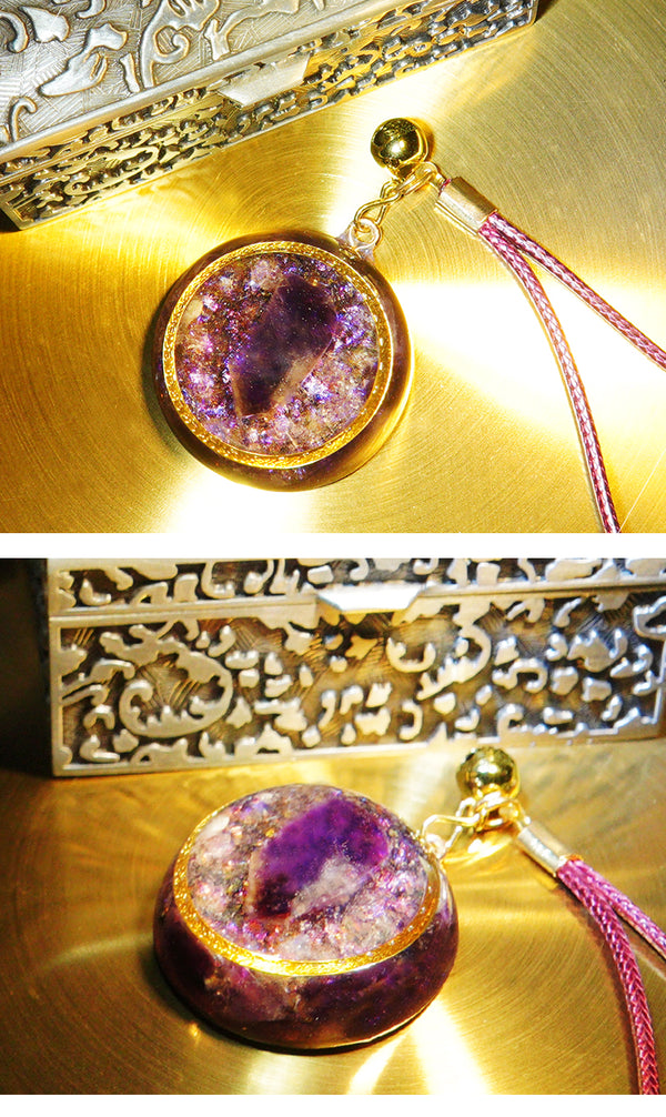 Colgante de Meteorita Grafito Cristal con Cadena Reiki para Cuello y Auto