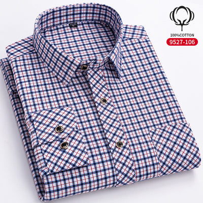 Camisa de Cuadros Suelta en Algodón para Hombre de Manga Larga - Image 10