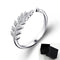 LNRRABC Woman Jewelry Fashion Simple Design Leaf Ring Personality Female Flower Rings Wedding Rings for Women Leaves With Box