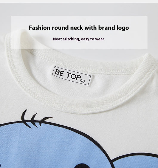 Playera Infantil Manga Corta con Estampado de Elefante Cartoon - Image 9