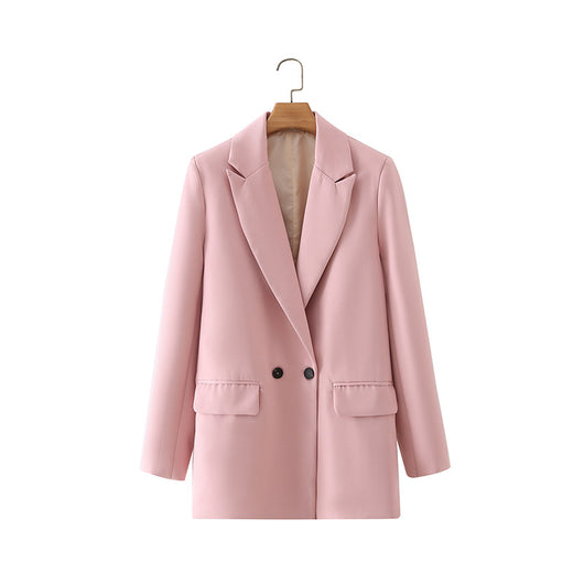 Blazer Oversize Doble Botonadura Color Sólido