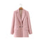 Blazer Oversize Doble Botonadura Color Sólido