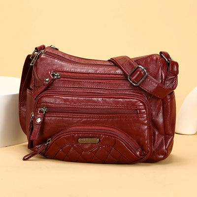 Bolso Bandolera de Cuero Suave - Diseño Casual Asimétrico - Image 14