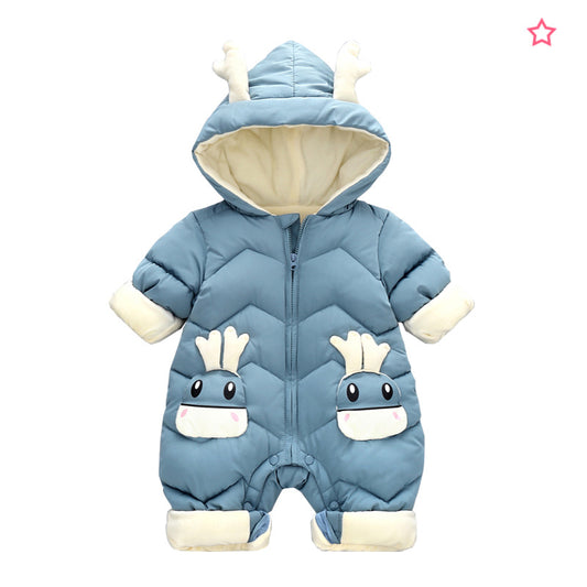 Traje de Invierno para Bebé con Terciopelo Grueso - Mono Acolchado Unisex 0-3 Años - Image 2