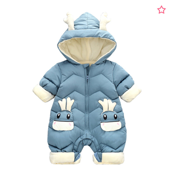 Traje de Invierno para Bebé con Terciopelo Grueso - Mono Acolchado Unisex 0-3 Años