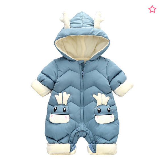 Traje de Invierno para Bebé con Terciopelo Grueso - Mono Acolchado Unisex 0-3 Años