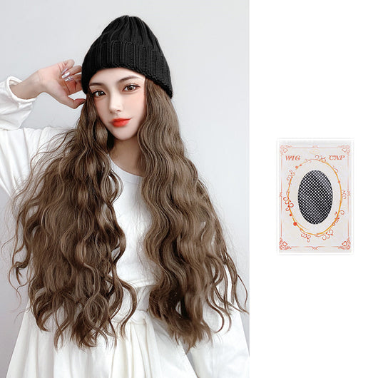 Gorro Tejido Integrado con Peluca de Cabello Rizado Efecto Agua - Image 7