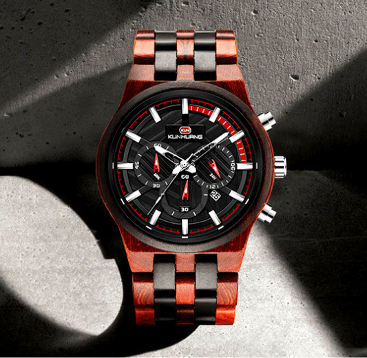 Reloj de Madera con Esfera Grande - Movimiento de Cuarzo