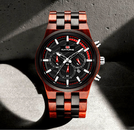 Reloj de Madera con Esfera Grande - Movimiento de Cuarzo
