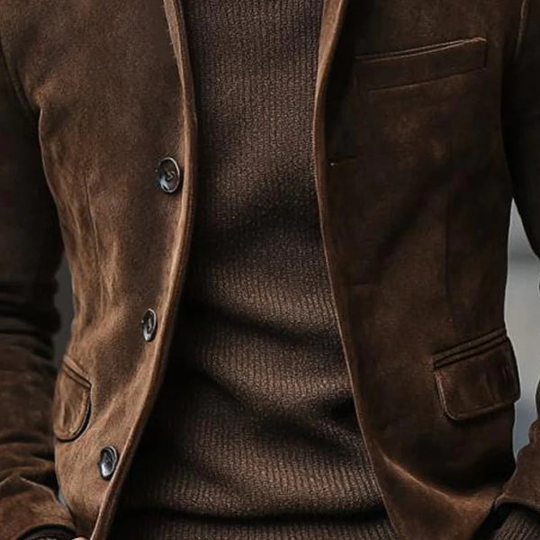 Chaqueta de Gamuza Retro Casual para Hombre