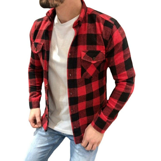 Camisa de Cuadros de Algodón Cepillado para Hombre - Oferta Especial - Image 8