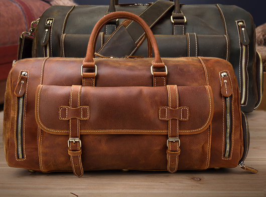 Bolsa de Viaje Retro Crazy Horse en Cuero para Hombre - Image 12
