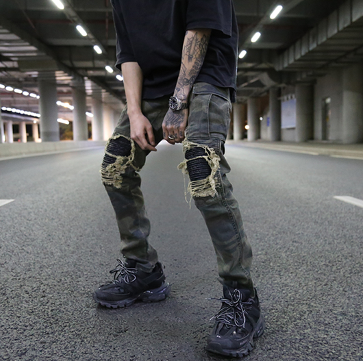 Pantalón de Trabajo Militar Slim con Parches de Cuero - Estilo Vintage Caqui - Image 5