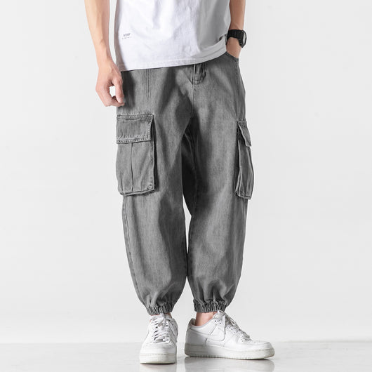 Pantalón Cargo Denim con Múltiples Bolsillos - Image 12