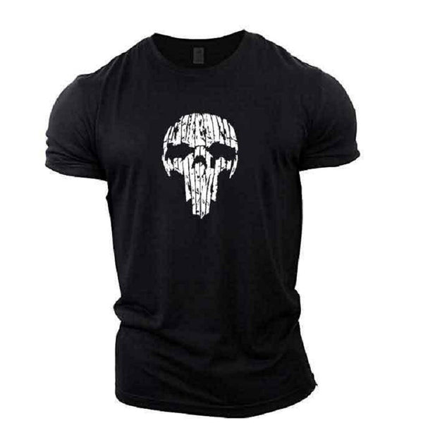 Playera Deportiva de Algodón Puro con Estampa Calavera Rota