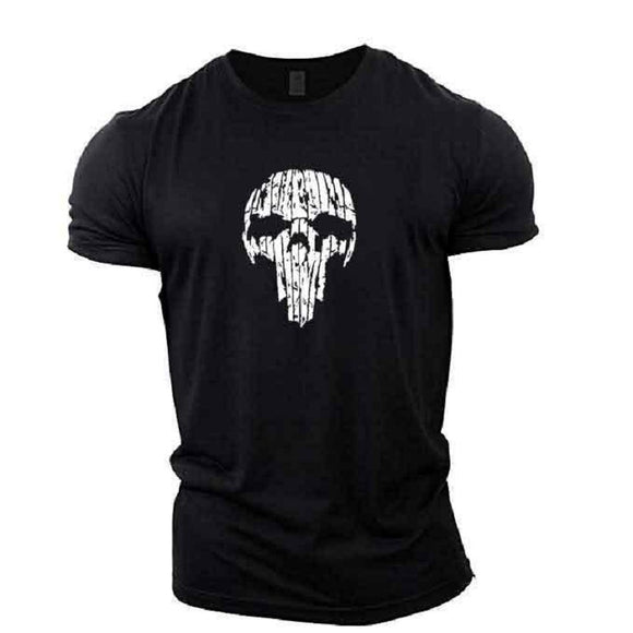 Playera Deportiva de Algodón Puro con Estampa Calavera Rota