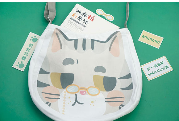 Large Kawaii Cat Messenger Bag for Women