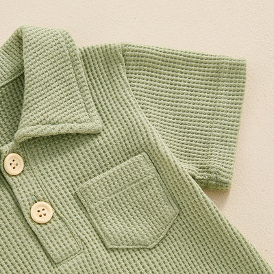 Mono Casual para Bebé en Textura Waffle de Color Sólido - Image 11