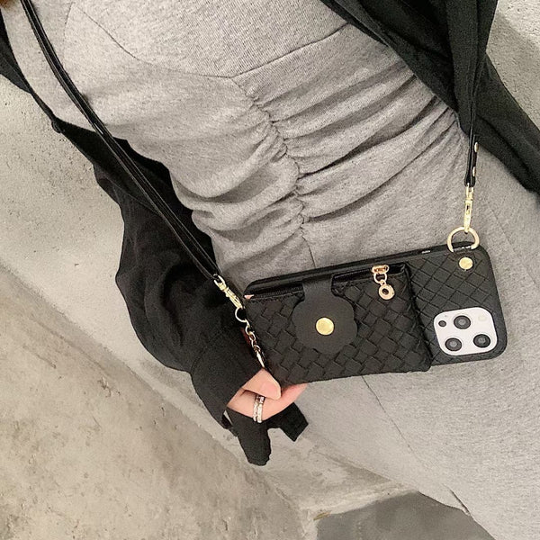 Funda Telefónica con Cordón Trenzado y Monedero Integrado