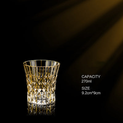 Copa de Whiskey de Cristal Europeo Dorado Lujo Importada - Image 21