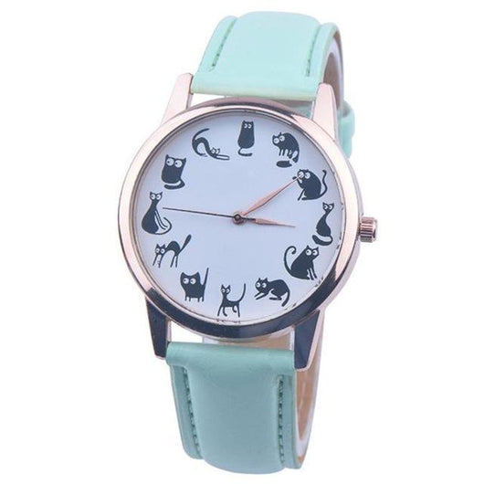 Reloj de Mujer Gato Correa Cuero Cuarzo - Image 5