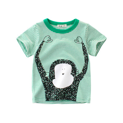 Playera Infantil de Rayas para Niño - Manga Corta Cómoda y Fresca - Image 4