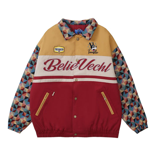 Chaqueta Polo Suelta Retro Americana con Cuello Clásico - Image 8