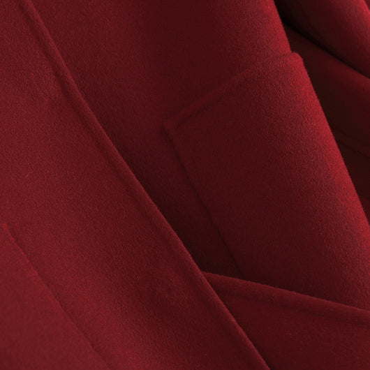 Abrigo de Lana Reversible Oversized Estilo Chino Rojo - Image 4