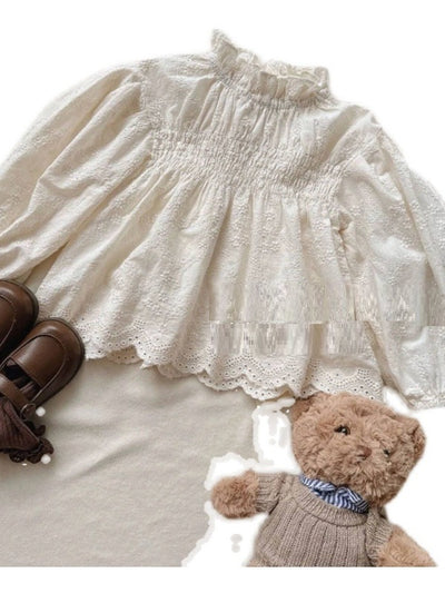 Blusa Infantil de Encaje Princesa Manga Larga - Image 5