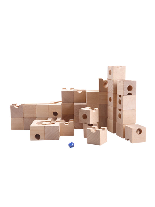 Bloques de Madera con Pista de Canicas Ensamblable - Image 9