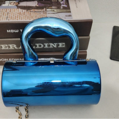 Bolsa Cilíndrica de Acrílico Transparente con Correa Cruzada - Image 11
