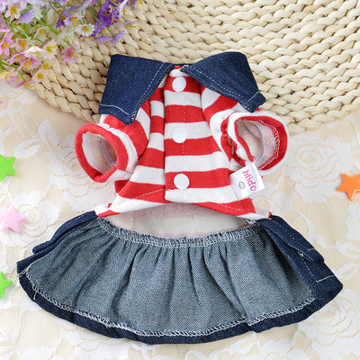 Ropa para Perros con Tirantes Denim - Pantalones a Rayas para Mascotas - Image 9