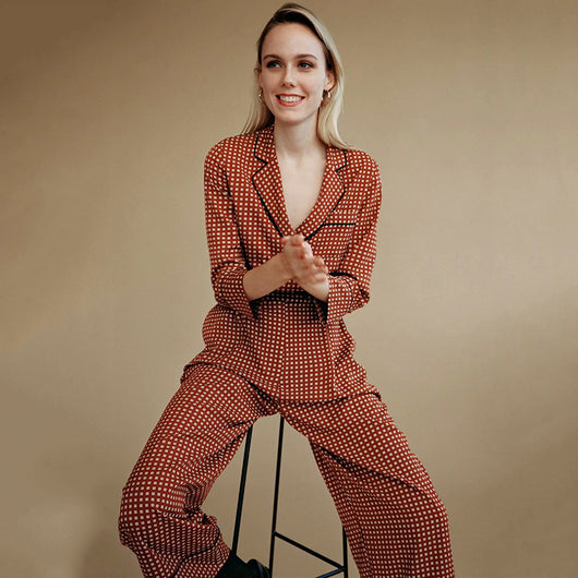 Jumpsuit Estilo Occidental Doble Botonadura con Estampado - Image 11