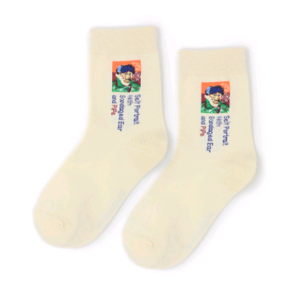 Calcetines Retro Otoño Invierno - Serie Pintura al Óleo Artística para Mujer - Image 5