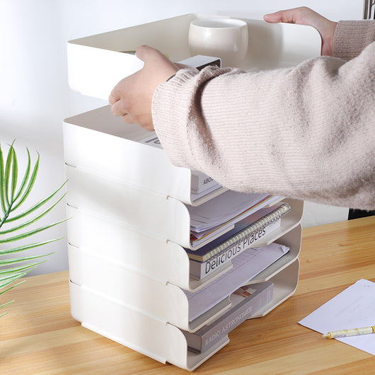 Organizador Multiuso A4 con Bandejas Apilables para Escritorio - Image 4