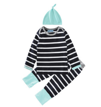 Conjunto Casual Rayas: Pantalón, Blusa y Gorro - Image 3