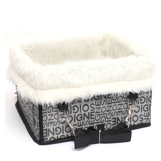 Double layer thickened waterproof dog car seat pad with grey camouflage exterior and plush cream-colored lining. - Image 11