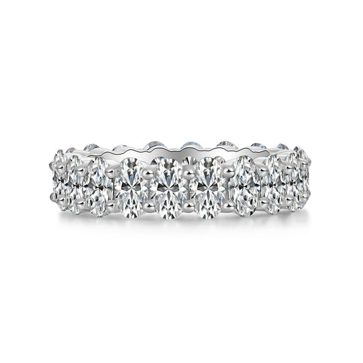 Anillo de Boda Luó Shén - Moissanita Ovalada Premium en Plata S925 y Platino - Image 13