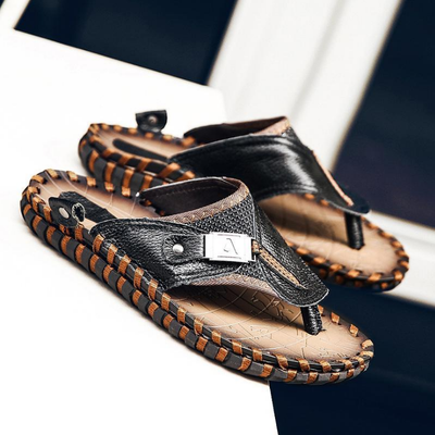Sandalias de Cuero para Hombre - Cómodas Chanclas de Playa y Casual - Image 5