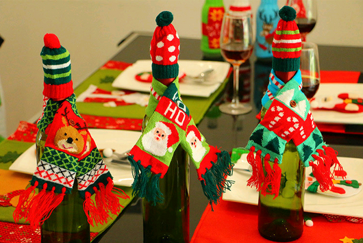 Juego de Botellas Decorativas Navideñas para Vino y Champagne - Image 8