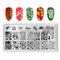 Plantilla de Estampado de Uñas Tema Copos de Nieve Invierno