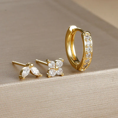 Set of 3 Diamond Earrings