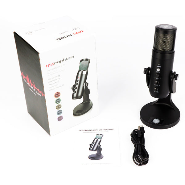 Micrófono Condensador USB con Luz Ambiental RGB Respirable - Image 3