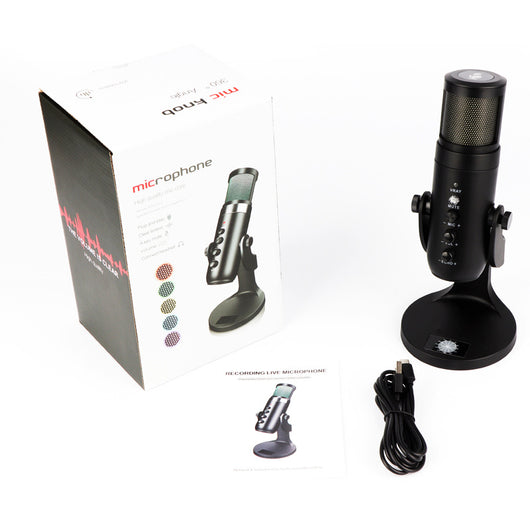 Micrófono Condensador USB con Luz Ambiental RGB Respirable - Image 3
