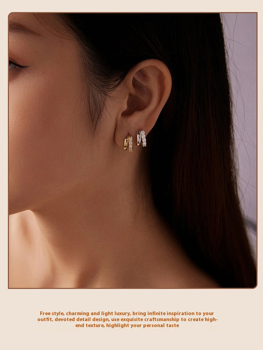 Aretes Clip Moissanita D Color Doble Capa Ziyun Original Plata - Image 11