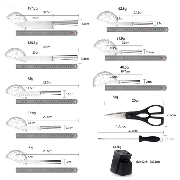Cuchillo de Cocina Acero Inoxidable con Mango Hueco